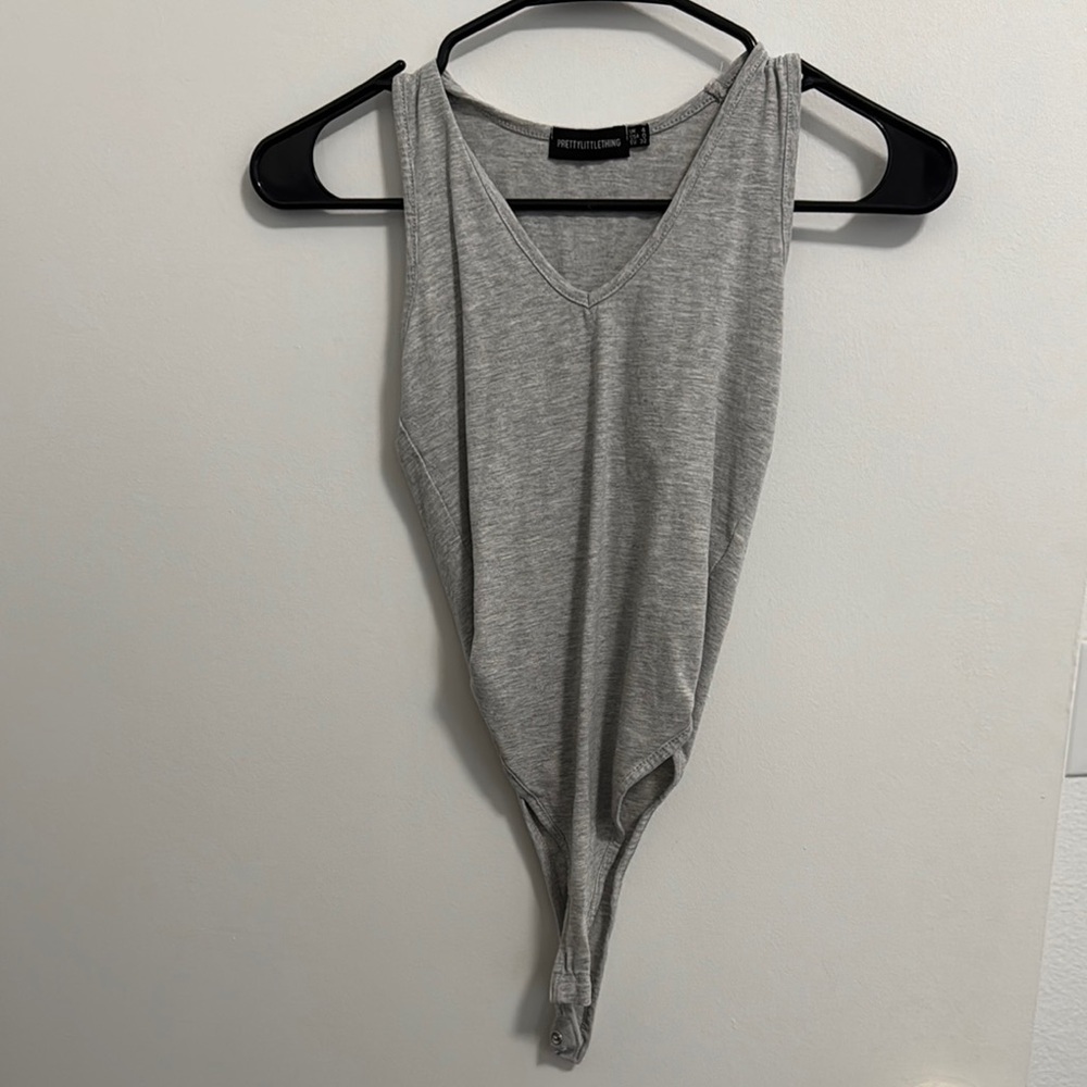 PrettyLittleThing Gray Bodysuit